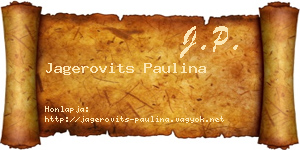 Jagerovits Paulina névjegykártya